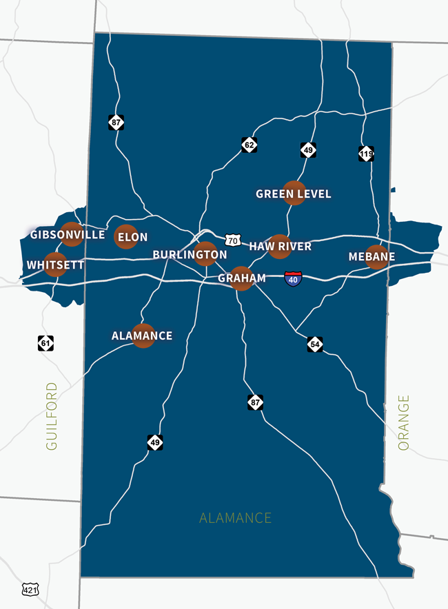 Map of BGMPO jurisdiction locating the members mentioned in the adjacent list.